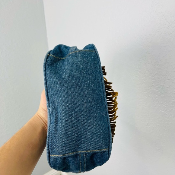 Y2K Denim Blue Jean Fringe Boho Shoulder bag - Picture 11 of 12